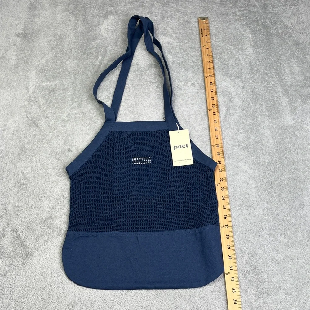 $12 Special NEW Pact 100% Organic Cotton French Navy Crochet Bag, Zipper Pocket‎